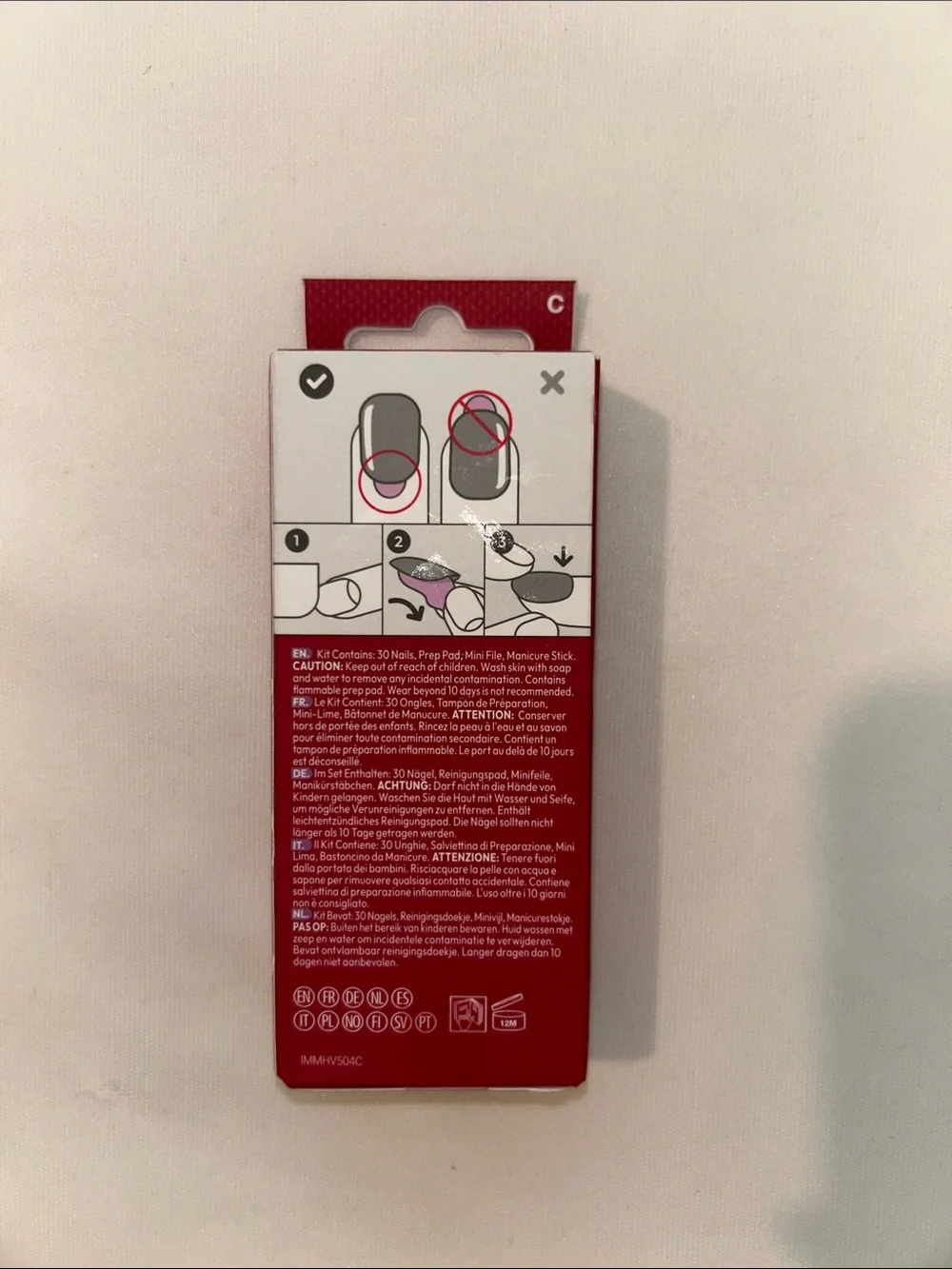 imPRESS Red Glitter Snowflake Press-On Nails